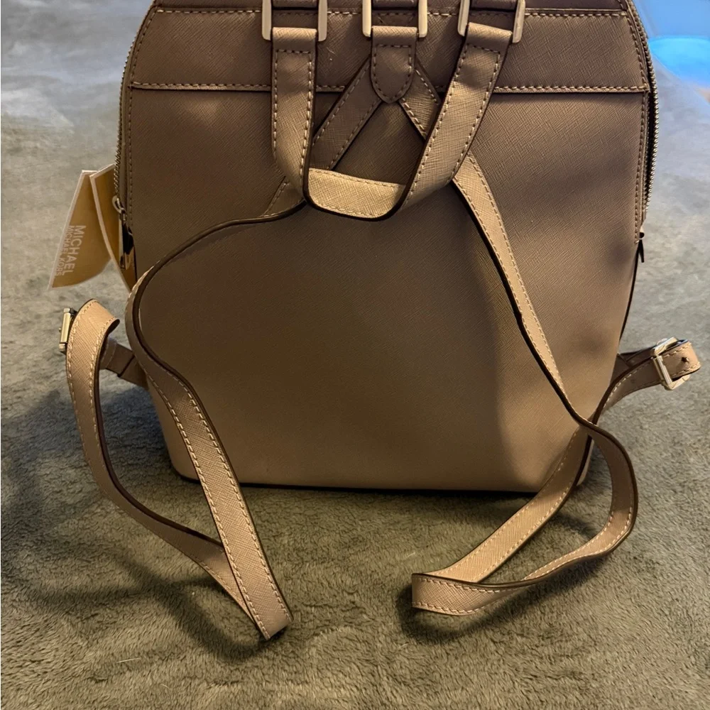 Michael Kors Emmy Gray Saffiano Leather Backpack